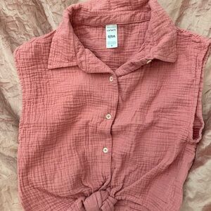 Carter's Rose Button Down Sleeveless Top